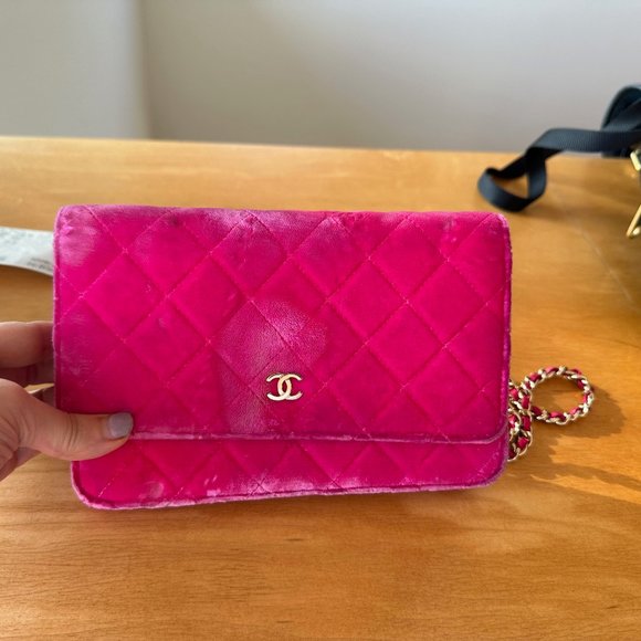 velvet chanel purse